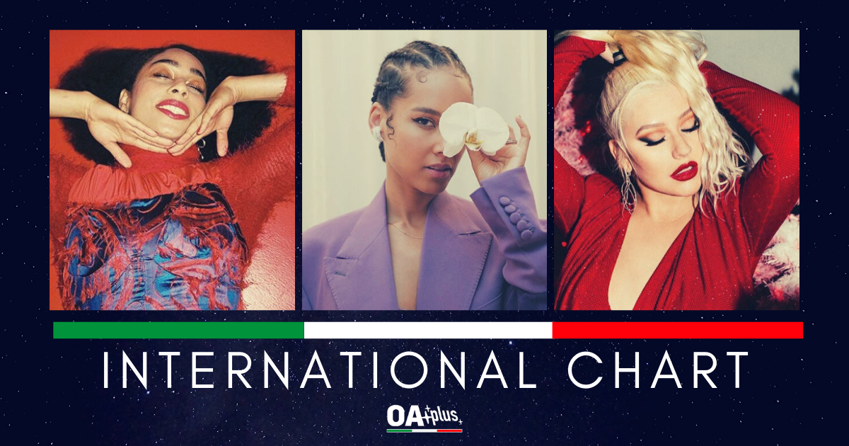 OA PLUS, Classifiche. INTERNATIONAL CHART (Week 11 / 2019): Alicia Keys, Celeste e A Great Big World con Christina Aguilera al timone