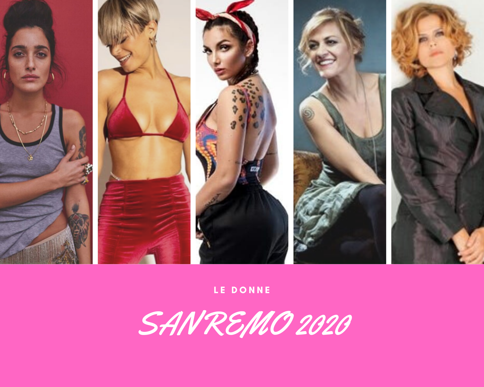 SANREMO 2020 - DONNE (Tosca, Levante, Elettra Lamborghini, Irene Grandi, Elodie, Rita Pavone, Giordana Angi...)