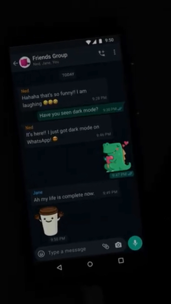 WhatsApp dark mode