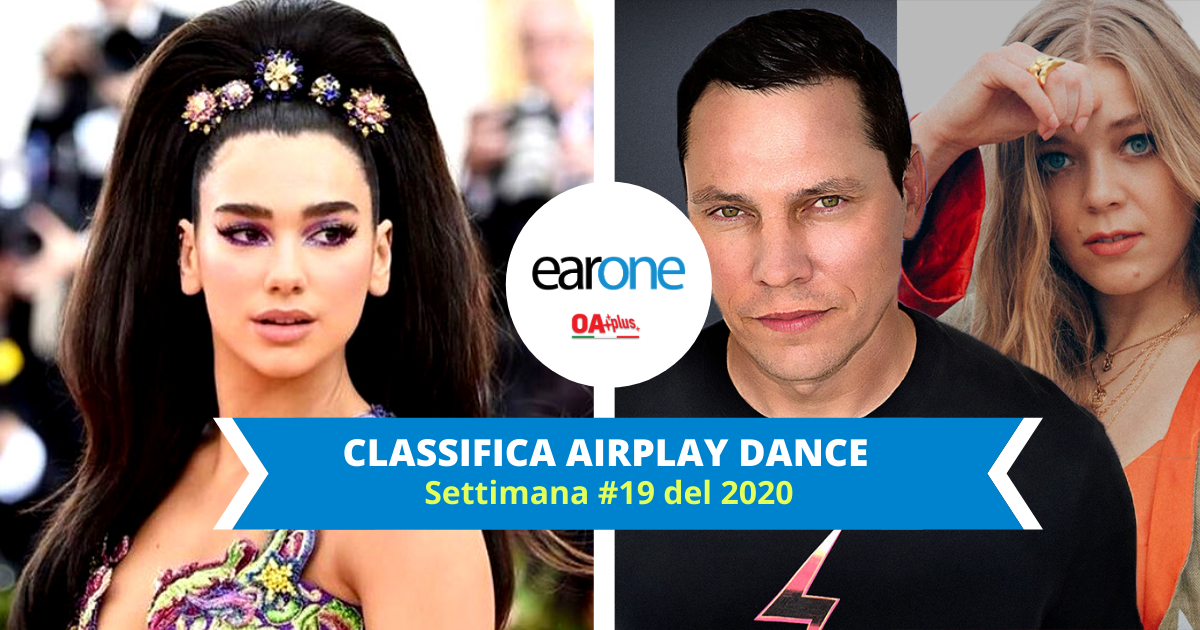 airplay dance, classifica earone: Dua Lipa regna al vertice, Tiësto e Becky Hill new entry in top 10