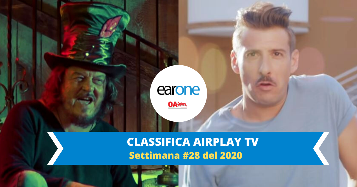 classifica airplay tv: gabbani e zucchero sul podio earone