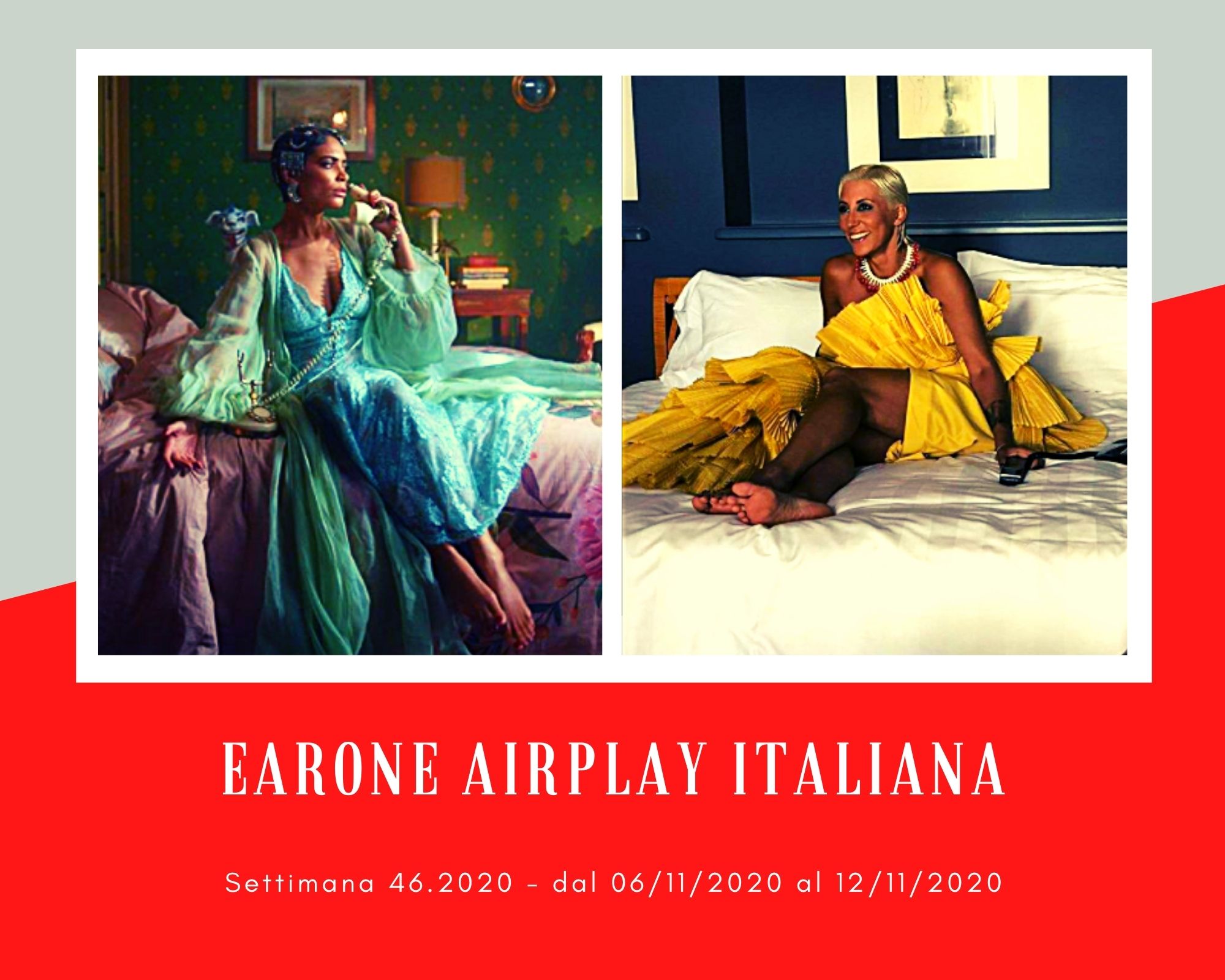 Classifica Radio EARONE Airplay Italiana, week 46. Elodie e Malika Ayane sorpassano in coppia