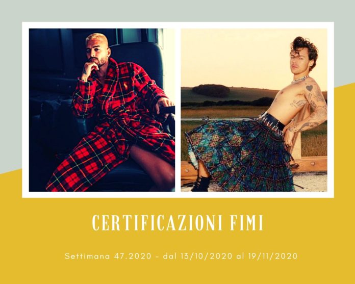 Certificazioni FIMI, week 47. L'Italia pazza di Maluma e Harry Styles, divi del pop contemporaneo