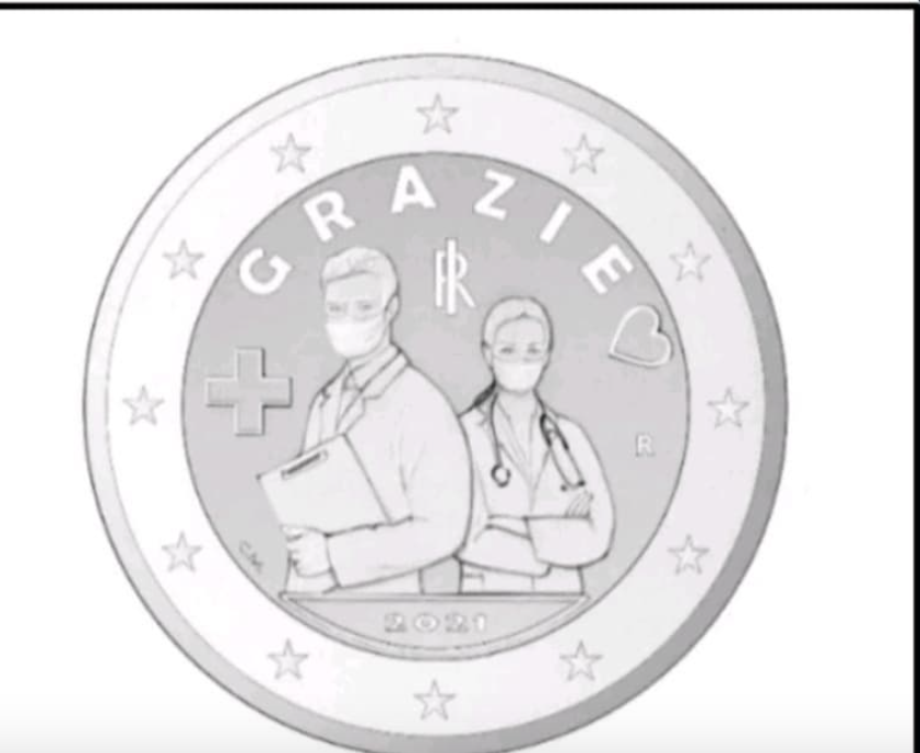 Coronavirus, arriva la moneta da 2 Euro dedicata a medici e infermieri: &#8220;Grazie&#8221;