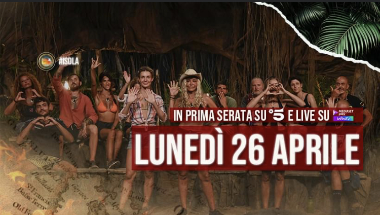 LIVE “Isola dei Famosi”, puntata del 26 APRILE. Naufraghi divisi in due gruppi: primitivi vs arrivisti. In studio Asia Argento e Giulia Salemi