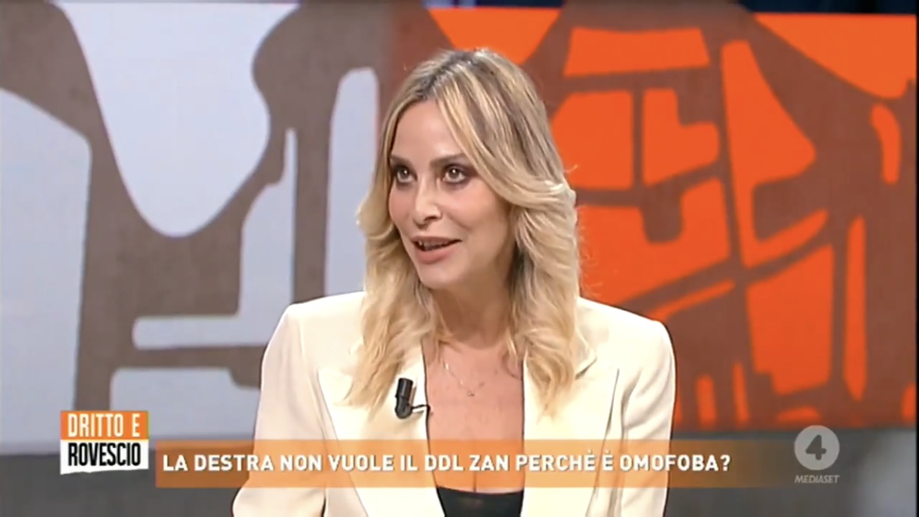 Ddl Zan, Stefania Orlando contro Giuseppe Cruciani e la Lega nel programma ‘Dritto e Rovescio’ - VIDEO