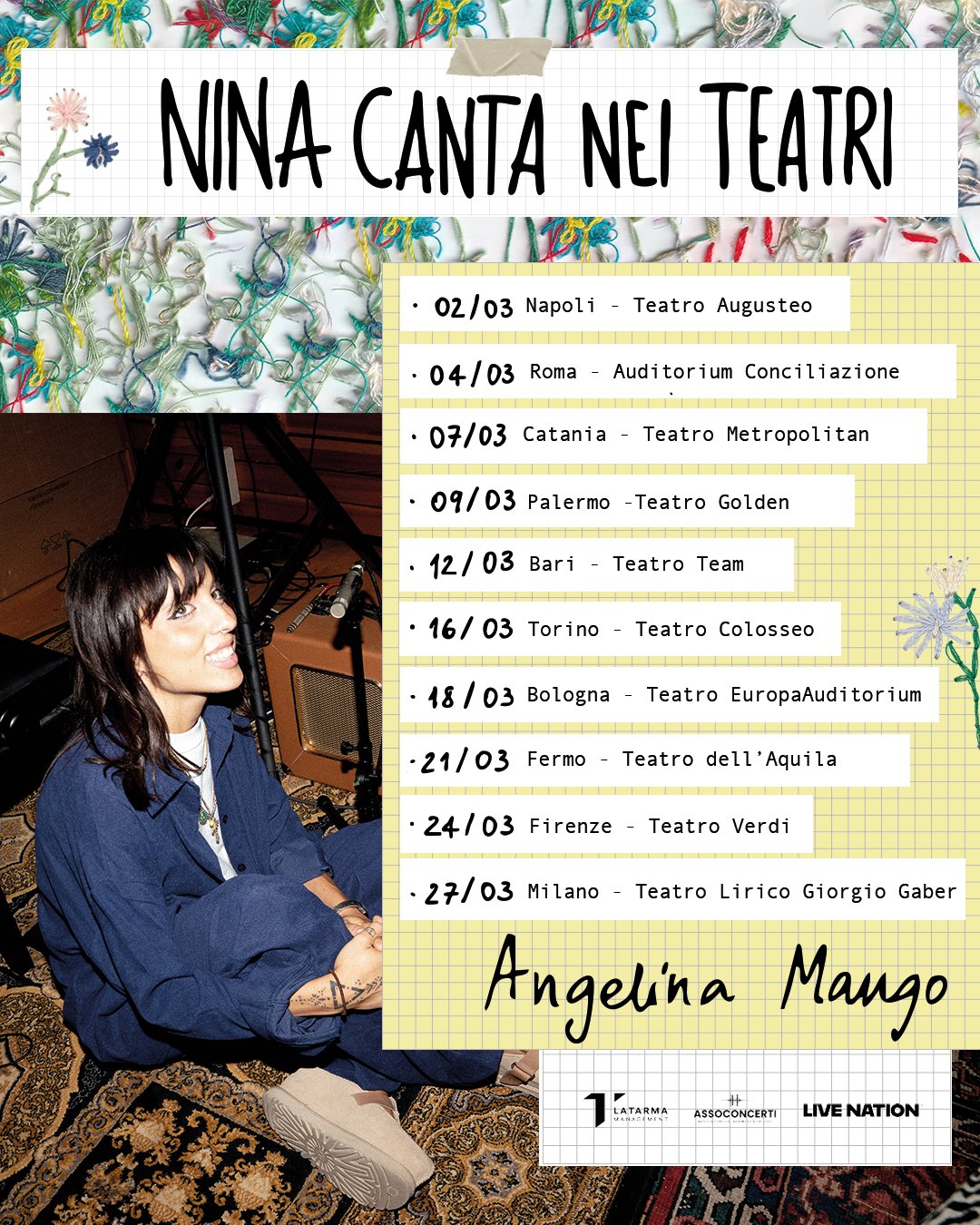 Angelina Mango annuncia "Nina canta nei teatri": il tour intimo nei teatri italiani